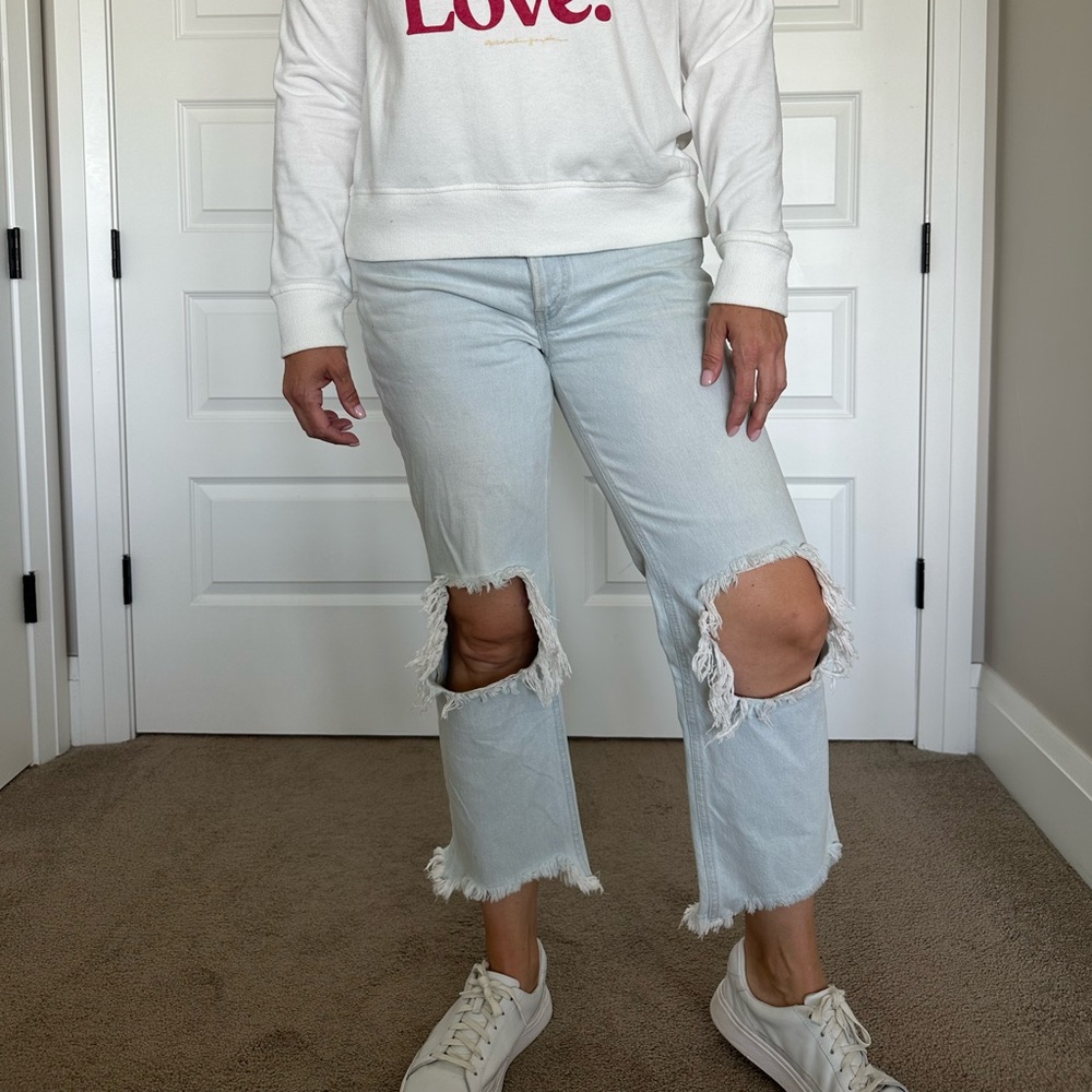 Free People Maggie Mid Rise Straight Leg Jean